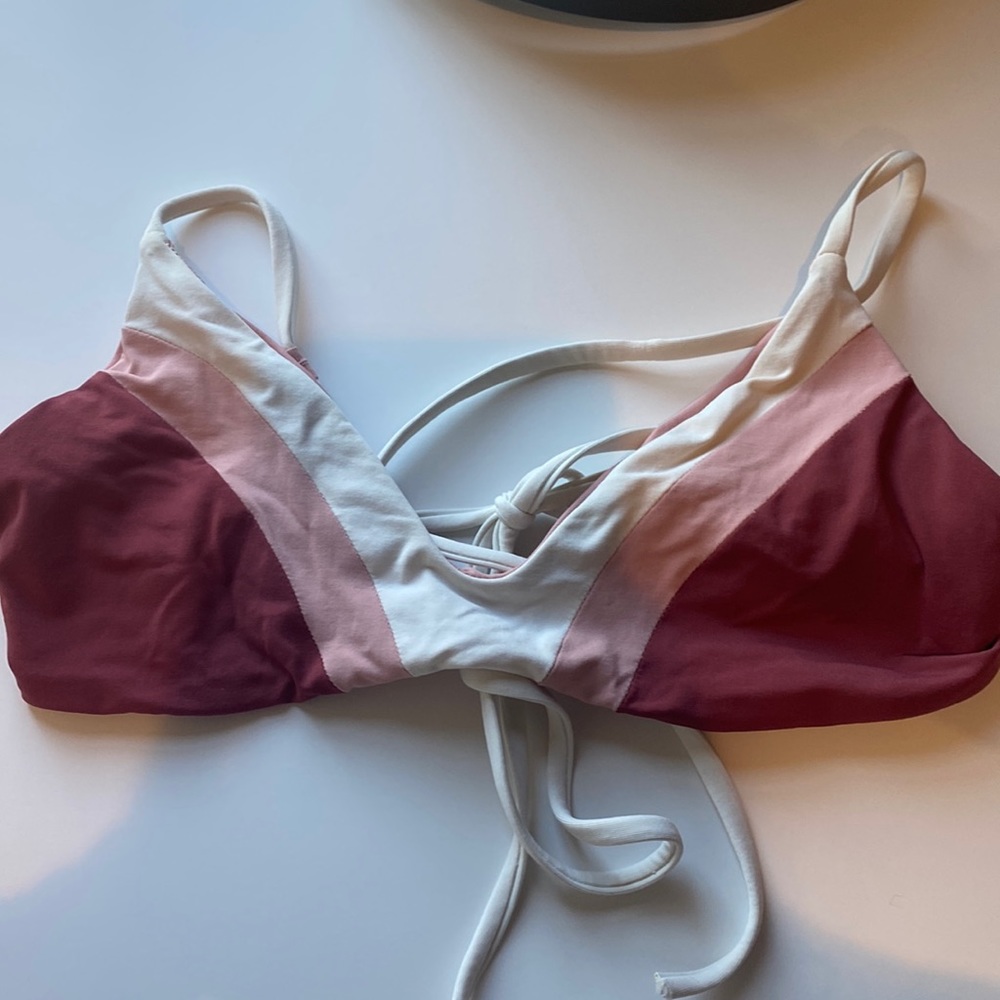 LSPACE Color Block Bodhi Bikini Top PINK